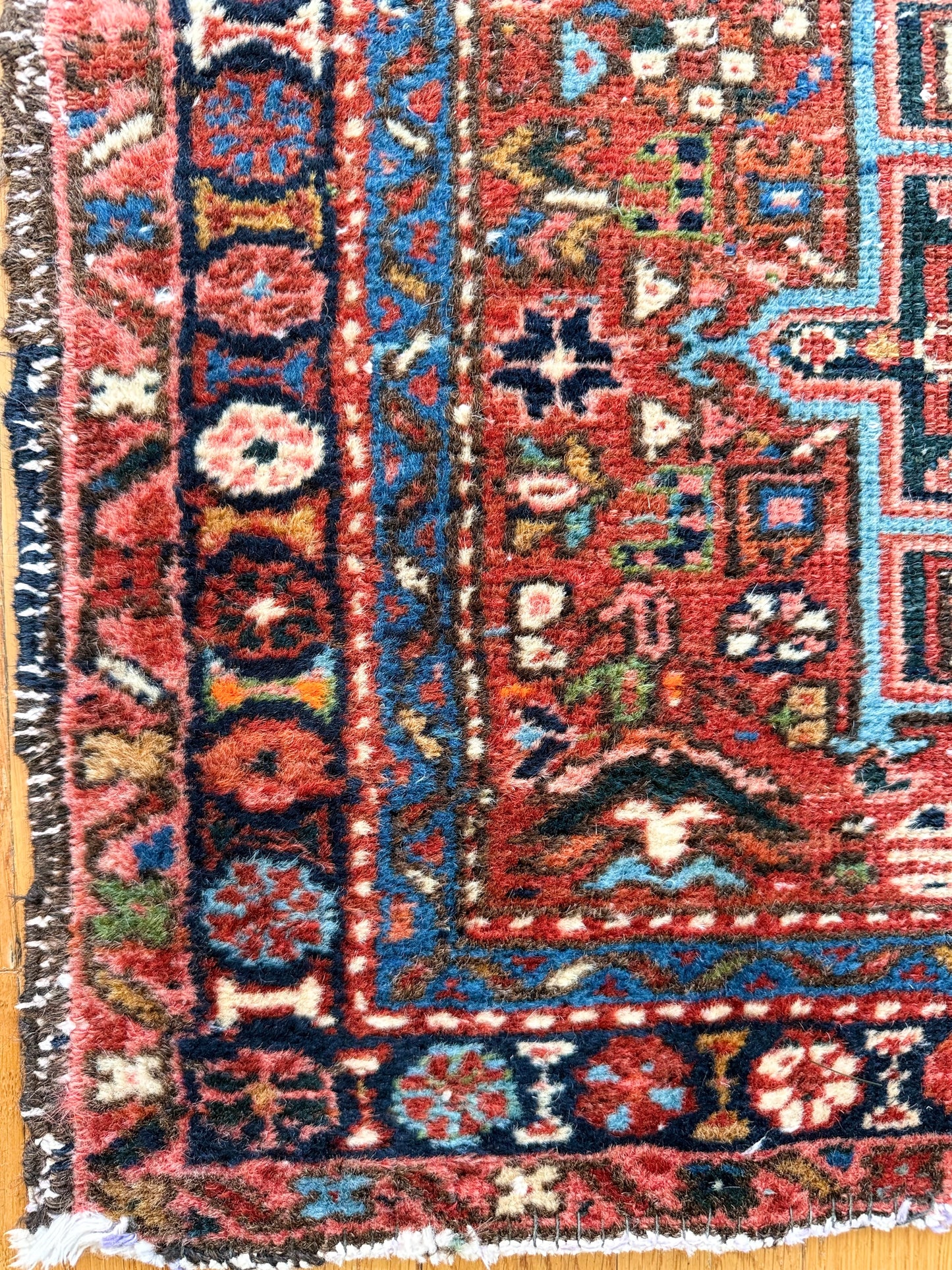 1010 | Gorgeous Bright & Colorful Persian Karaja in Reds, Blues & Jewel-Tone Accents | 2.5 x 3.11