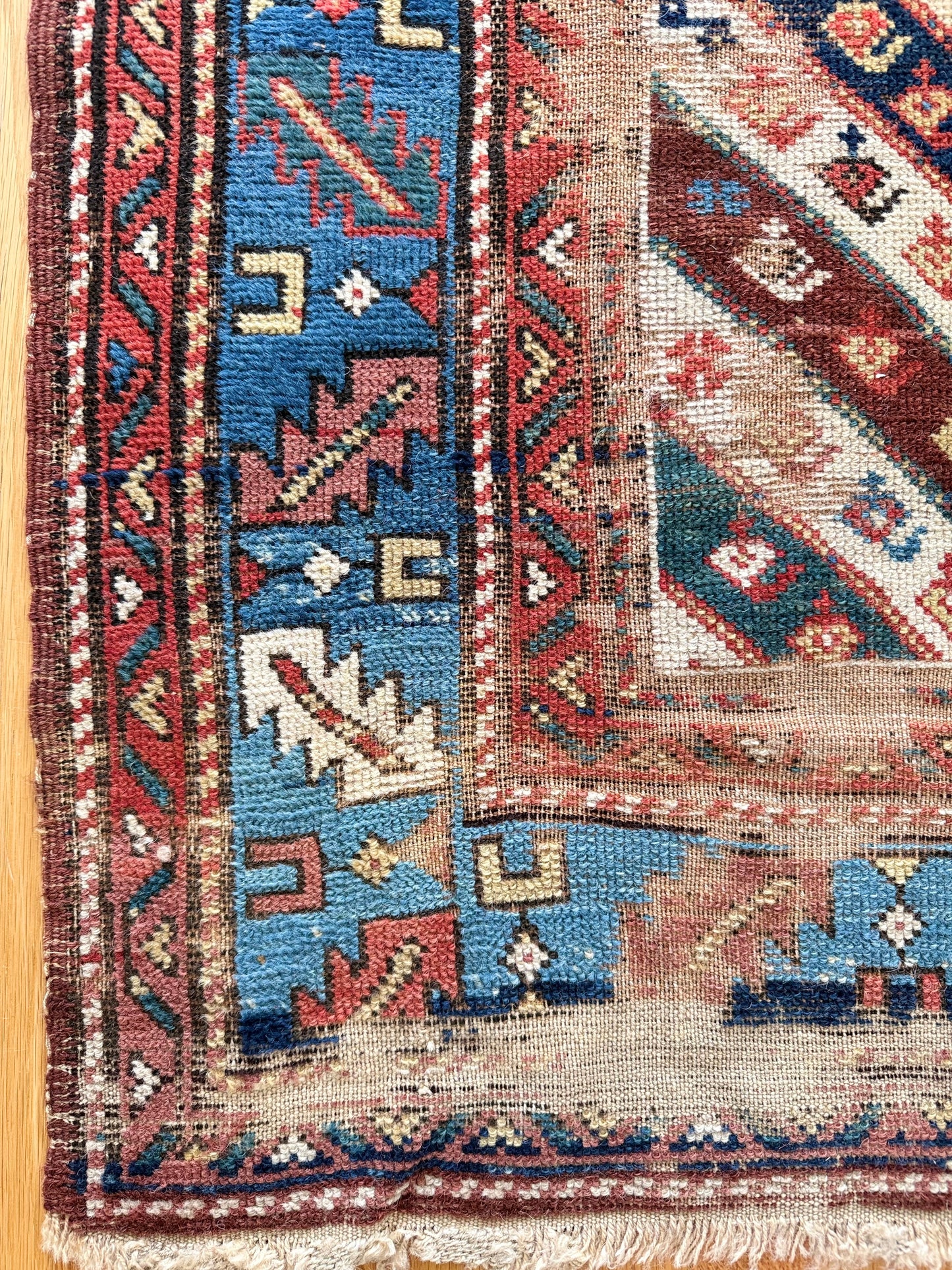 1021 | SPECTACULAR Antique Kurdish Runner with Indigo Stripes, Tribal Geometry & Century-Old Patina | 2.9 x 9.7