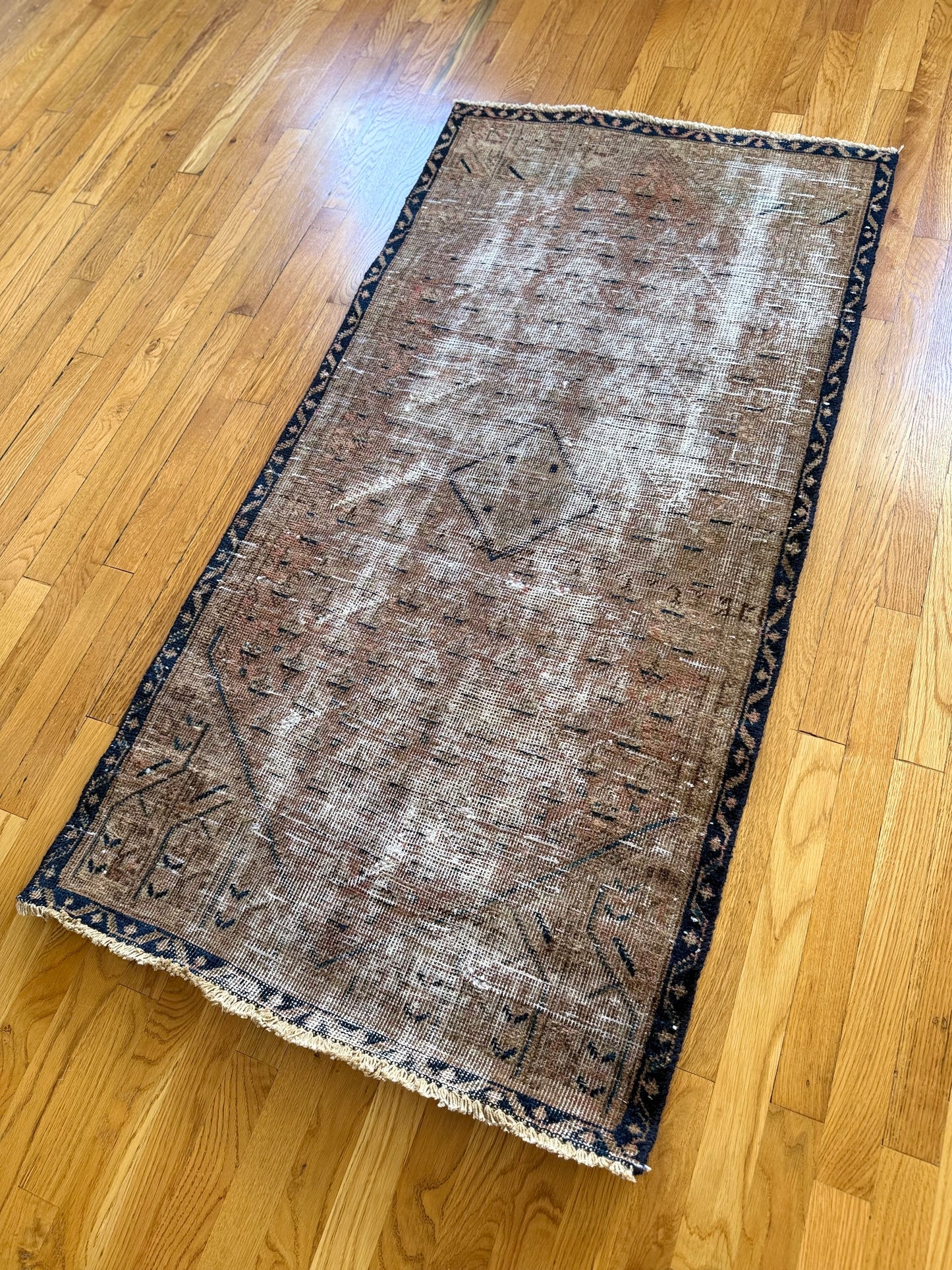 1030 | Smug Little Antique Runner with Ghosted Medallion | 2.10 x 5.3