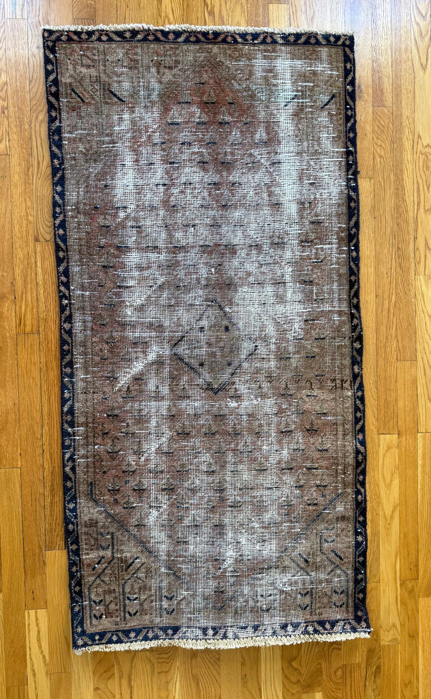1030 | Smug Little Antique Runner with Ghosted Medallion | 2.10 x 5.3