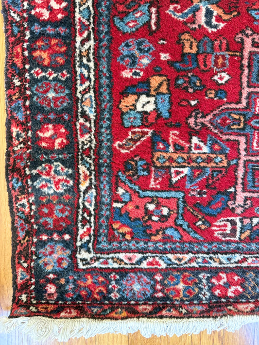 1036 | GORG Antique Karaja Rug in Lipstick Red & Cobalt | 3.8 x 4.8