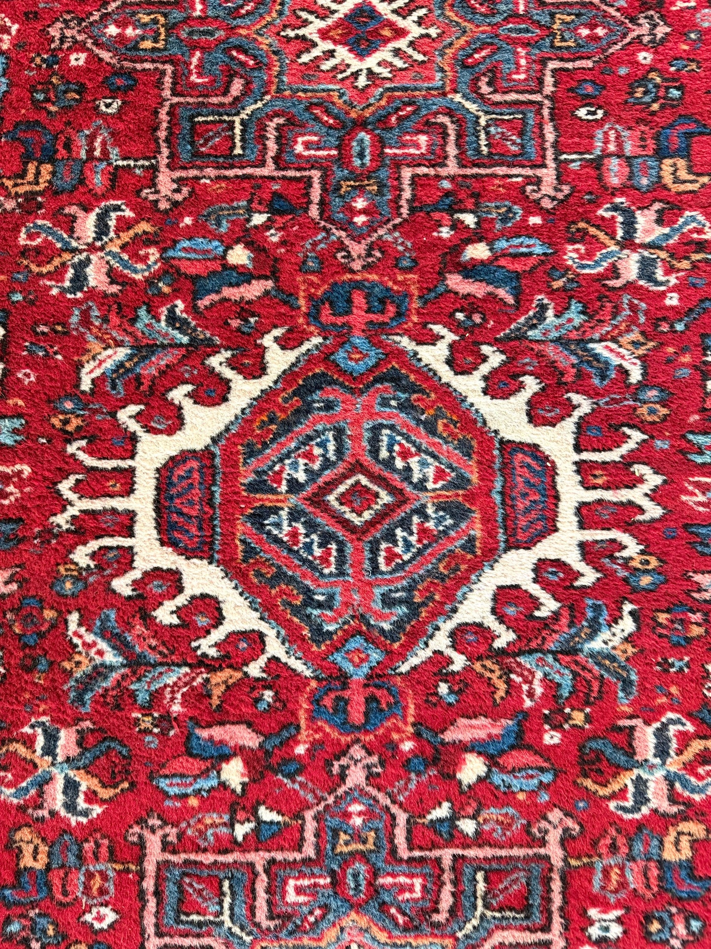 1036 | GORG Antique Karaja Rug in Lipstick Red & Cobalt | 3.8 x 4.8