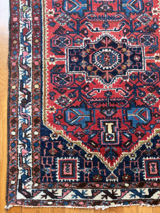 1066 | SMALL BUT HOSTILE Antique Persian Karaja Rug | Circa 1910–1930 | 2.7 × 3.11