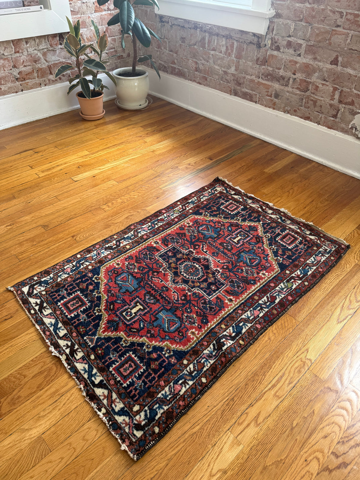 1066 | SMALL BUT HOSTILE Antique Persian Karaja Rug | Circa 1910–1930 | 2.7 × 3.11