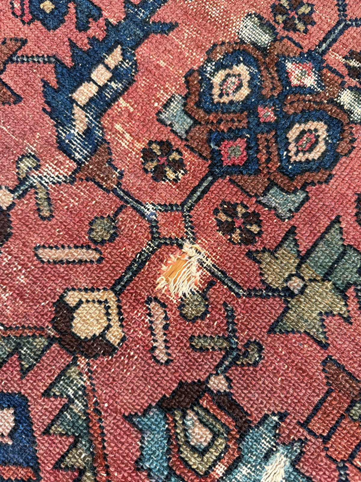 1073 | ROSEWATER Antique Persian Malayer Rug with Dusty Rose & Powder Blue | Circa 1920 | 2.0 × 2.4