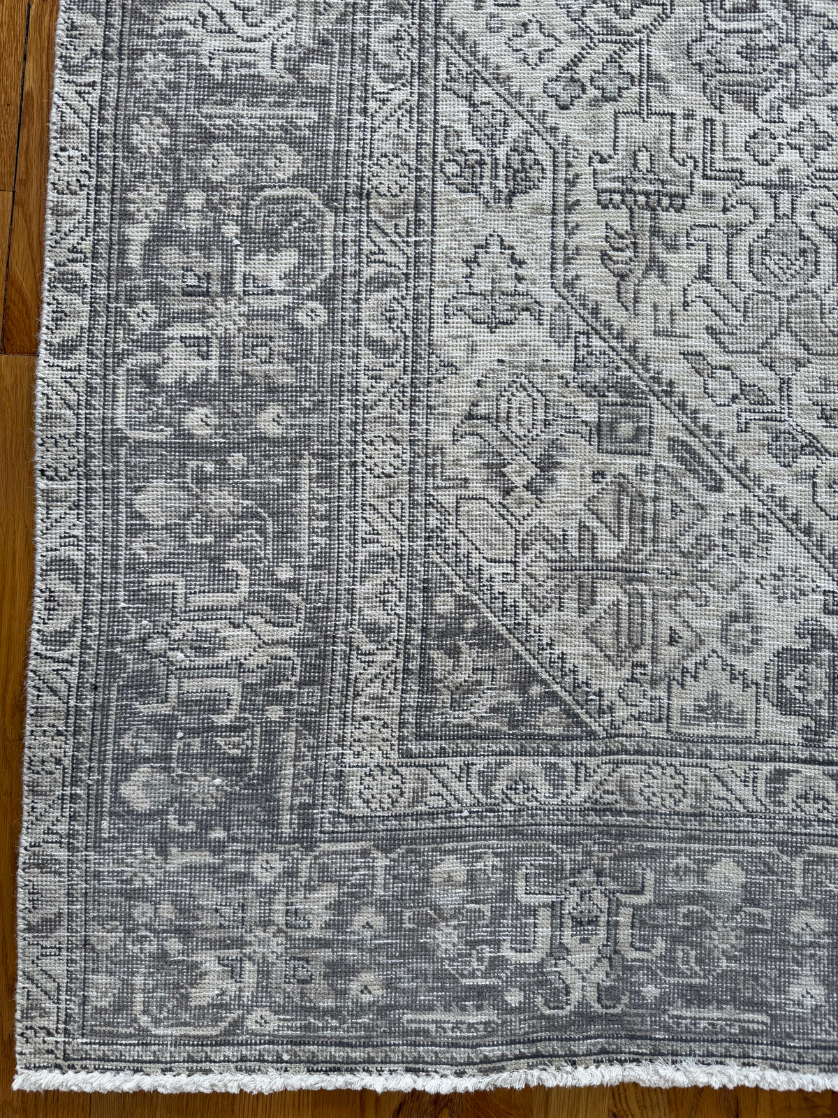 1078 | GHOST of Tabriz Rug with Color-Reduced Ivory & Silver Palette | Circa 1920–1930 | 6.3 × 9.1